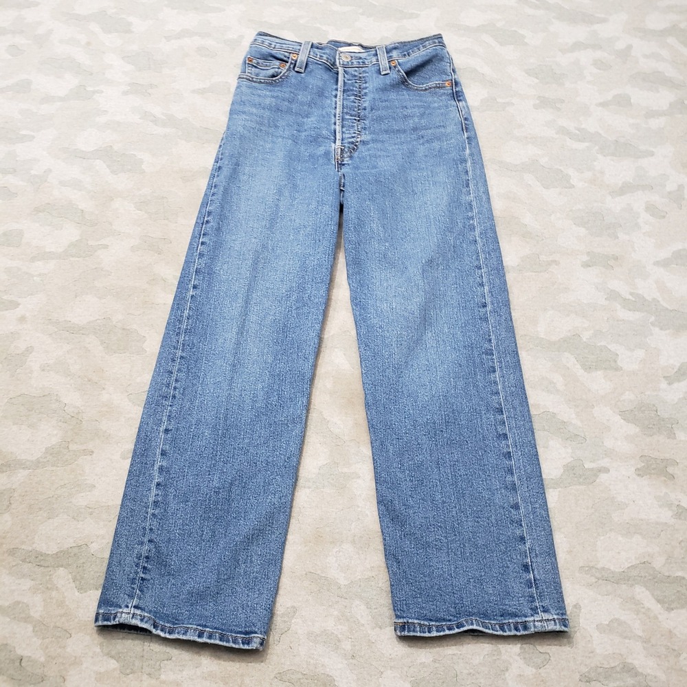 Levi's Jeans Womens 26 Blue Ribcage Straight Ankle High Rise Denim Medium Wash